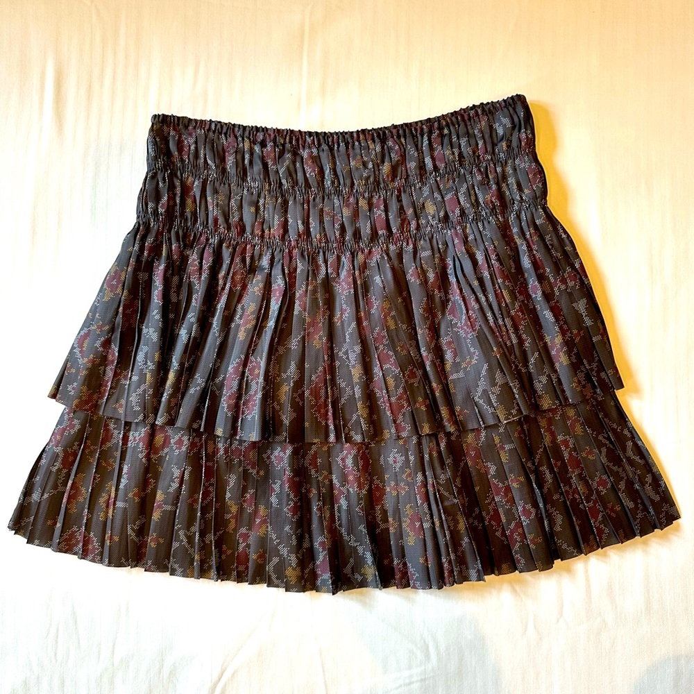 Ulla Johnson Black and Red Floral Skirt